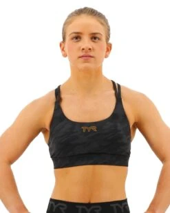 TYR Base Kinetic™ Women's Dual Strap Sports Bra - Blackout Camo -TYR Sales Store FGDSBC3A 001 main01 1