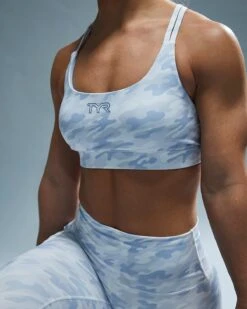 TYR Base Kinetic™ Women's High Neck Sports Bra - Whiteout Camo -TYR Sales Store FGDSWC3A 100 alt09
