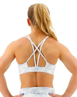 TYR Base Kinetic™ Women's High Neck Sports Bra - Whiteout Camo -TYR Sales Store FGDSWC3A 100 main02