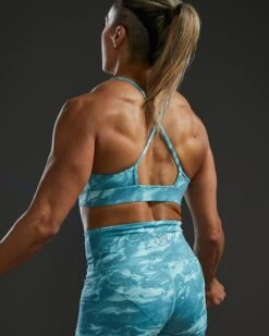 TYR Base Kinetic™ Women's High Neck Sports Bra - Aqueous -TYR Sales Store FGHAQ3A 988 alt08