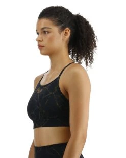 TYR Base Kinetic™ Women's High Neck Sports Bra - Goldstone -TYR Sales Store FGHGO3A 001 alt02