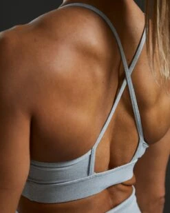 TYR Base Kinetic™ Women's High Neck Big Logo Sports Bra - Heather -TYR Sales Store FGHSHL3A 254 alt10