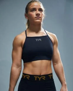 TYR Base Kinetic™ Women's High Neck Sports Bra - Solid -TYR Sales Store FGHSO3A 001 alt07