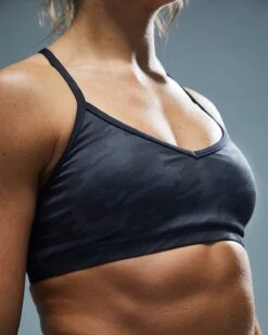 TYR Base Kinetic™ Women's V-Neck Sports Bra - Blackout Camo -TYR Sales Store FGVBC3A 001 alt08