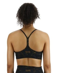 TYR Base Kinetic™ Women's V-Neck Sports Bra - Goldstone -TYR Sales Store FGVGO3A 001 main02