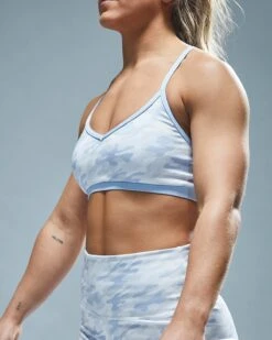 TYR Base Kinetic™ Women's V-Neck Sports Bra - Whiteout Camo -TYR Sales Store FGVWC3A 100 alt07