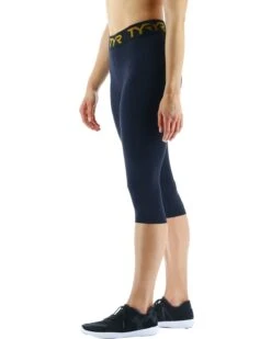 TYR Base Kinetic™ Women's Mid-Rise Logo Leggings - Solid -TYR Sales Store FTCCS3A 001 alt03