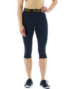 TYR Base Kinetic™ Women's Mid-Rise Logo Leggings - Solid -TYR Sales Store FTCCS3A 001 alt06