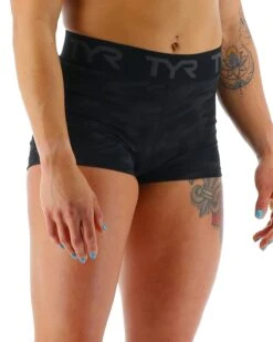 TYR Base Kinetic™ Women's Mid-Rise 2" Logo Short - Blackout Camo 13 TYR Base Kinetic™ Women's Mid-Rise 2" Logo Short - Blackout Camo -TYR Sales Store FTMLSB3A 001 alt06