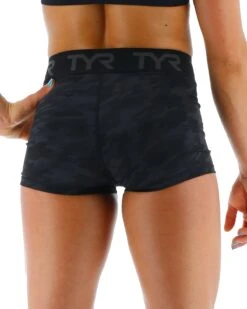 TYR Base Kinetic™ Women's Mid-Rise 2" Logo Short - Blackout Camo 9 TYR Base Kinetic™ Women's Mid-Rise 2" Logo Short - Blackout Camo -TYR Sales Store FTMLSB3A 001 main02
