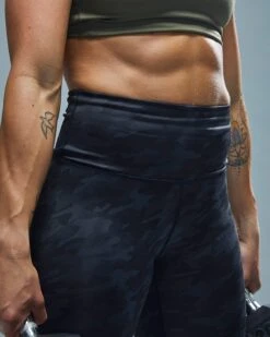 TYR Base Kinetic™ Women's High-Rise 3/4 Leggings - Blackout Camo -TYR Sales Store FTTMRB3A 001 alt08