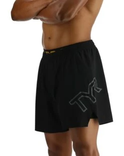 TYR Hydrosphere™ Men's Unlined 6" Momentum Big Logo Shorts - Solid -TYR Sales Store MMSUSL3A 001 alt02