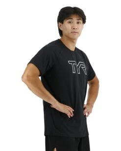 TYR ClimaDry™ Men's Raglan Big Logo Tech Tee - Solid -TYR Sales Store MPTRSL3A 001 alt06