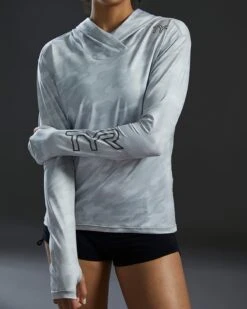 TYR SunDefense™ Women's Vented Hooded Shirt - Camohex -TYR Sales Store PLHCAX7A 990 alt07