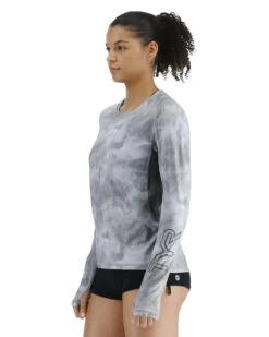 TYR SunDefense™ Women's Vented Long Sleeve Crew Shirt - Turbulent -TYR Sales Store PLSTUR7A 988 alt03