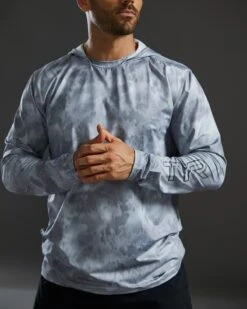 TYR SunDefense™ Men's Vented Hooded Shirt - Turbulent -TYR Sales Store PMLHTU7A 988 alt07