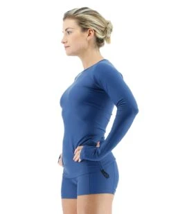 TYR Women's Belize Long Sleeve Rashguard - Solid -TYR Sales Store SWFNL7A 139 alt03