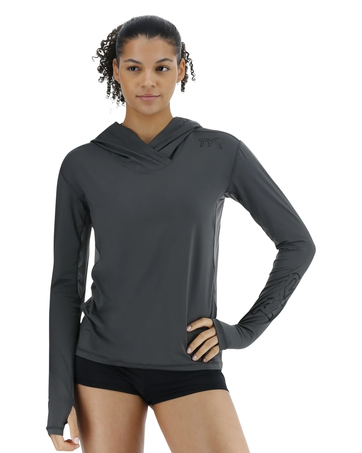 TYR SunDefense™ Women's Vented Long Sleeve Crew Shirt - Solid 3 TYR SunDefense™ Women's Vented Long Sleeve Crew Shirt - Solid