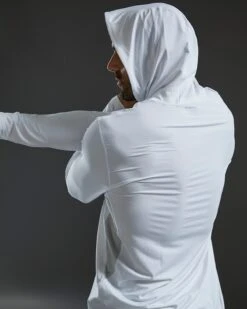 TYR SunDefense™ Men's Vented Hooded Shirt - Solid -TYR Sales Store TSMPLH7A 100 alt09