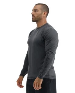 TYR SunDefense™ Men's Vented Long Sleeve Crew Shirt - Solid -TYR Sales Store TSMPLS7A 927 alt04