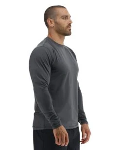 TYR SunDefense™ Men's Vented Long Sleeve Crew Shirt - Solid -TYR Sales Store TSMPLS7A 927 alt06