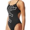 TYR Durafast One® Women's Cutoutfit Big Logo Swimsuit -TYR Sales Store ctyrt7a 060 alt05b
