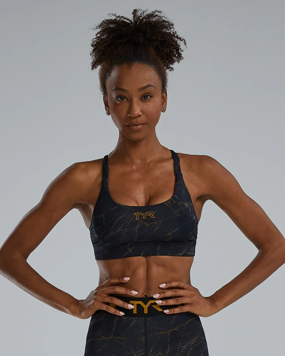TYR Base Kinetic™ Women's Dual Strap Sports Bra - Goldstone 3 TYR Base Kinetic™ Women's Dual Strap Sports Bra - Goldstone