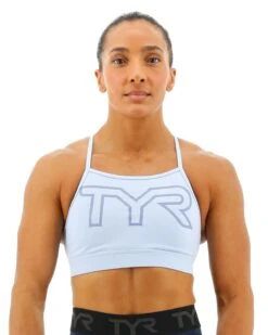 TYR Base Kinetic™ Women's High Neck Big Logo Sports Bra - Solid