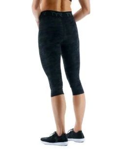 TYR Base Kinetic™ Women's Mid-Rise Logo Cropped Leggings - Blackout Camo -TYR Sales Store ftccb3a 001 alt04 2 4