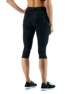 TYR Base Kinetic™ Women's Mid-Rise Logo Cropped Leggings - Blackout Camo -TYR Sales Store ftccb3a 001 alt05 2 3