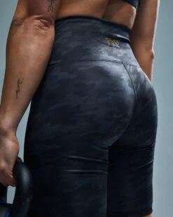 TYR Base Kinetic™ Women's High-Rise 8" Shorts - Blackout Camo -TYR Sales Store ftehsb3a 001 alt09 5