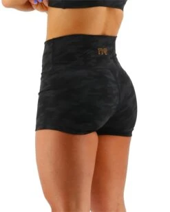 TYR Base Kinetic™ Women's High-Rise 2" Shorts - Blackout Camo -TYR Sales Store ftmrsb3a 001 alt03