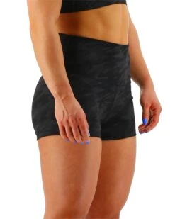 TYR Base Kinetic™ Women's High-Rise 2" Shorts - Blackout Camo -TYR Sales Store ftmrsb3a 001 alt06