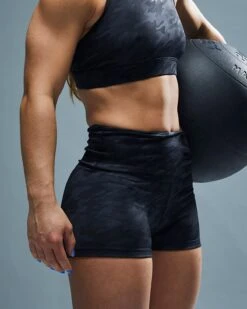 TYR Base Kinetic™ Women's High-Rise 2" Shorts - Blackout Camo -TYR Sales Store ftmrsb3a 001 alt09