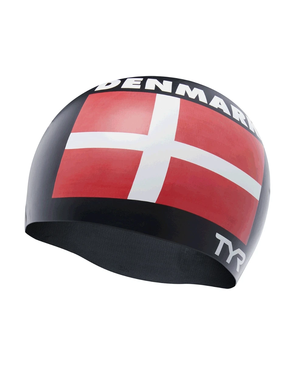 TYR Adult Silicone Swim Cap - Denmark 3 TYR Adult Silicone Swim Cap - Denmark