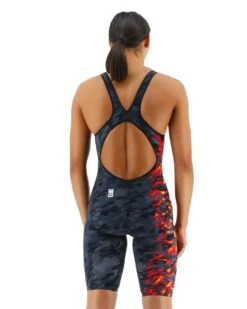 TYR Women's Venzo™ Open Back Swimsuit - Camo Fire -TYR Sales Store vzcfob6a 937 main02